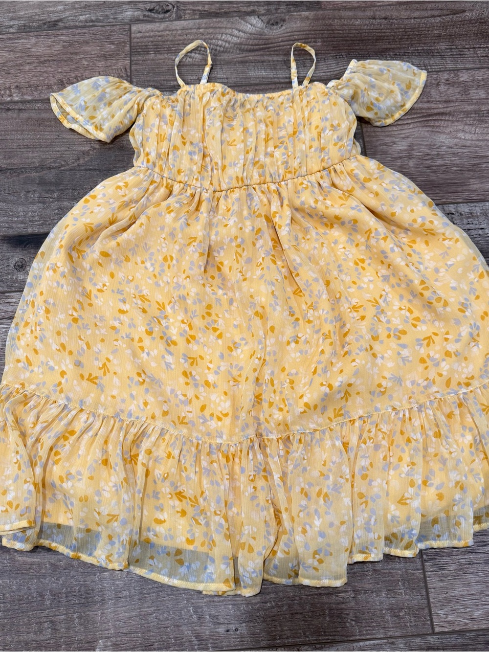 abercrombie kids Yellow Floral Off-Shoulder Sundress